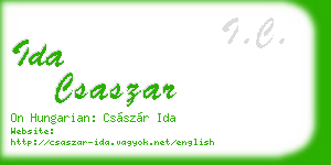ida csaszar business card